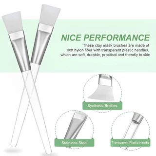 แปรงมาส์กหน้า Face-Mask Applicator แปรงตรวจสอบผิวหน้าแบบนุ่มพร้อมที่จับพลาสติกใสสําหรับเครื่องมือดูแลผิว