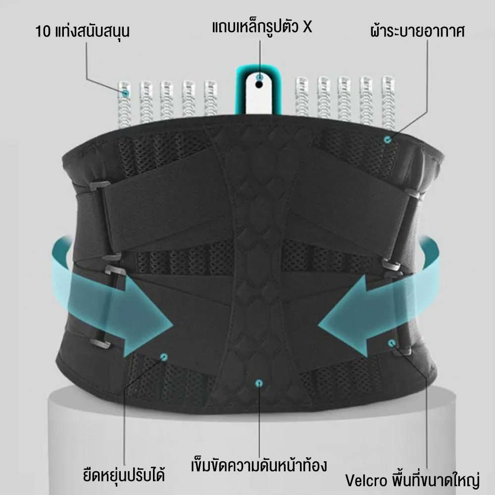 เข็มขัดพยุงหลัง สายรัดเอว Lumbar Support แก้ปวดเมื่อย เสริมบุคลิกภาพ หลังตรง ซัพพอร์ตหลัง กล้ามเนื้อ - รูปที่ 4