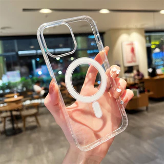 เคสใสแม่เหล็ก for Samsung A17 A07 A56 A36 A06 A16 A15 A26 A55 A54 A35 S24 FE S25 Ultra S24 Ultra S23 FE for ซัมซุง เคส