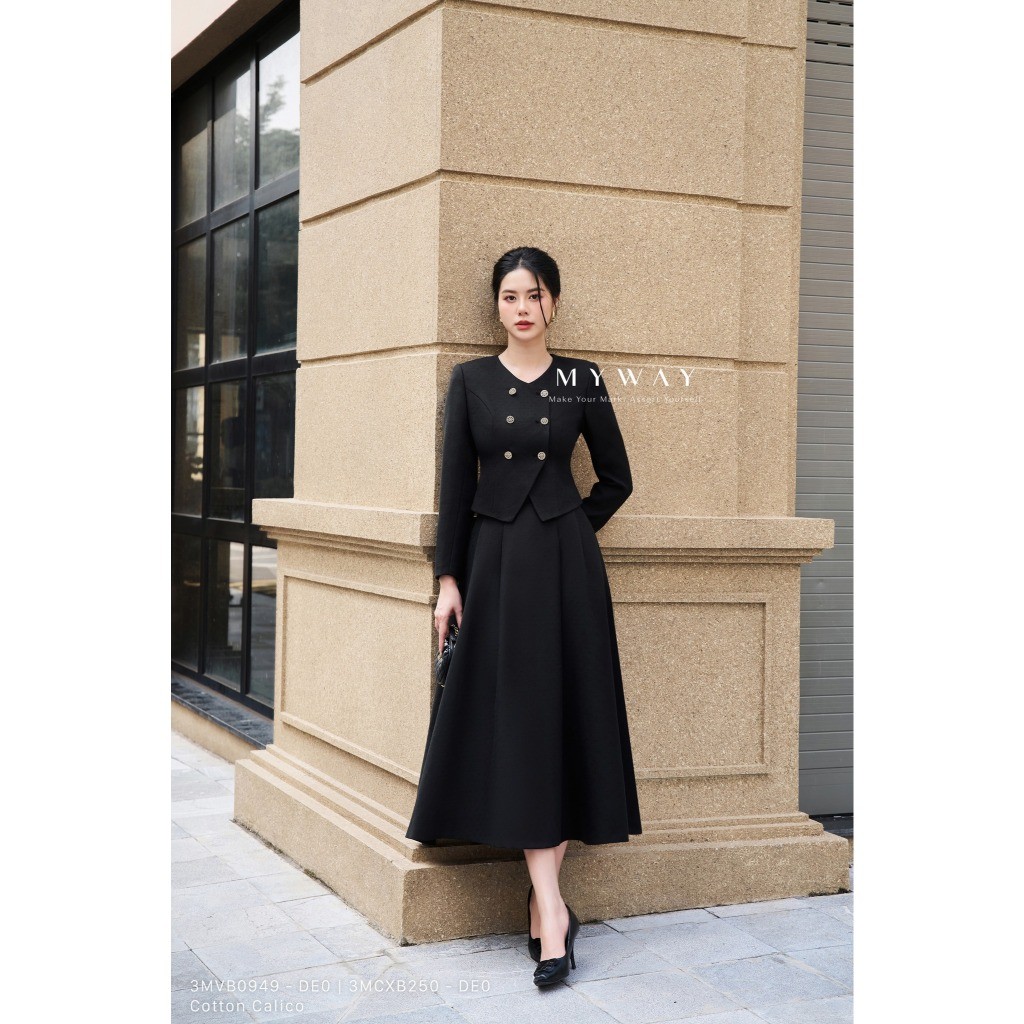 MY WAY ชุดเสื้อกั๊กคอเต่าสั้นคุณภาพสูง 3MVB0949 - 3MCXB250 - DE0