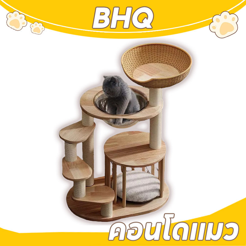 BHQ คอนโดแมว ต้นไม้แมว บ้านแมว ที่ลับเล็บแมว ของเล่นแมว แมวที่มีขาสั้น