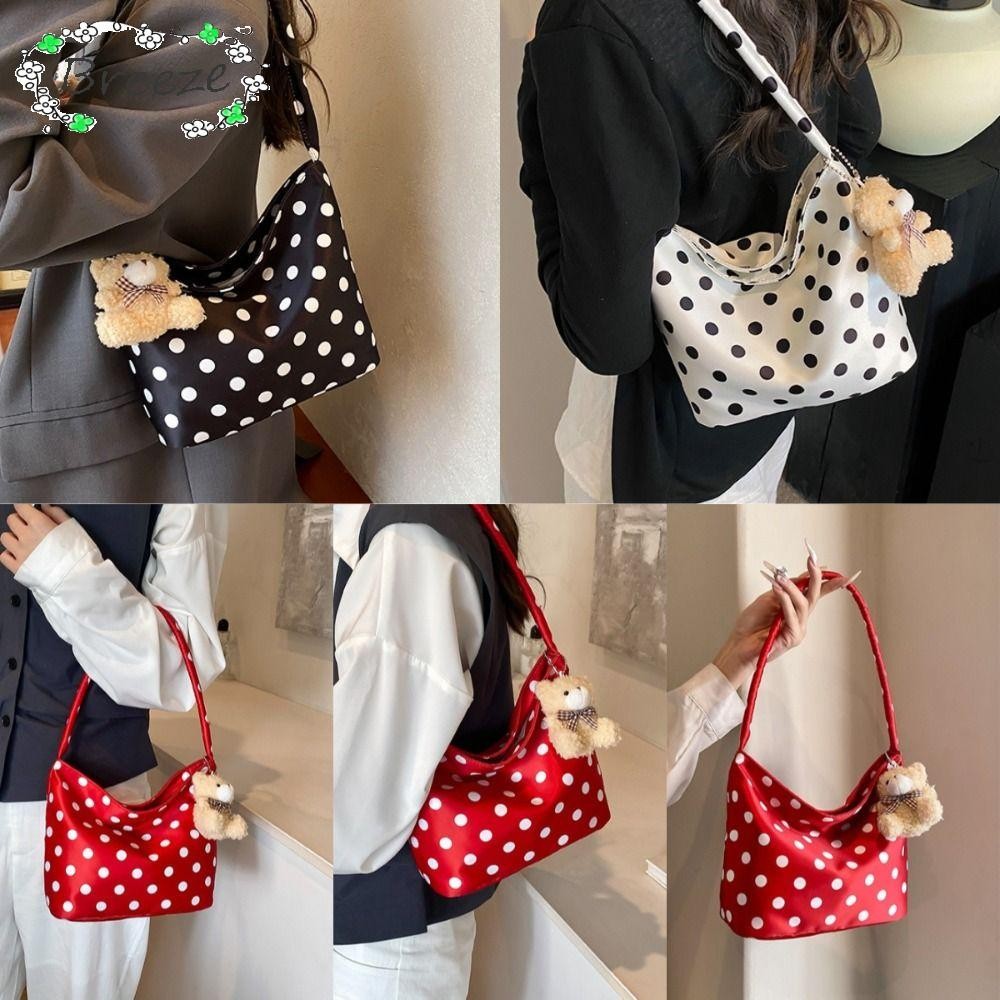 กระเป๋าสะพาย BREEZE, กระเป๋าโท้ตผ้าลายจุด, กระเป๋าถือความจุขนาดใหญ่น้ําหนักเบาหลากสีน่ารักสําหรับผู้หญิง