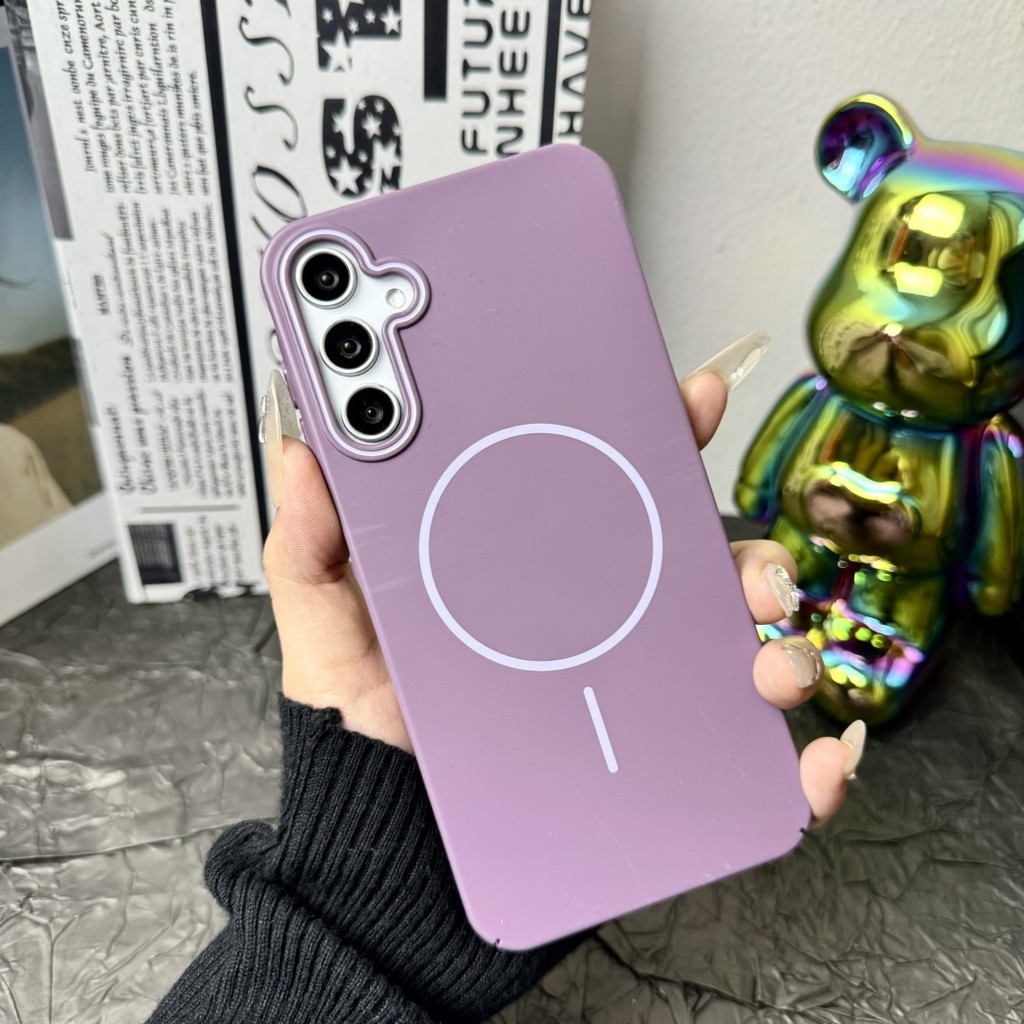 เคสโทรศัพท์แม่เหล็กสำหรับ Samsung Galaxy A56 A36 A26 A16 A06 A55 A35 A25 A15 A05S A05 5G 4G ซัมซุง Case ป้องกันการกระแทก สีพื้น ปก PC