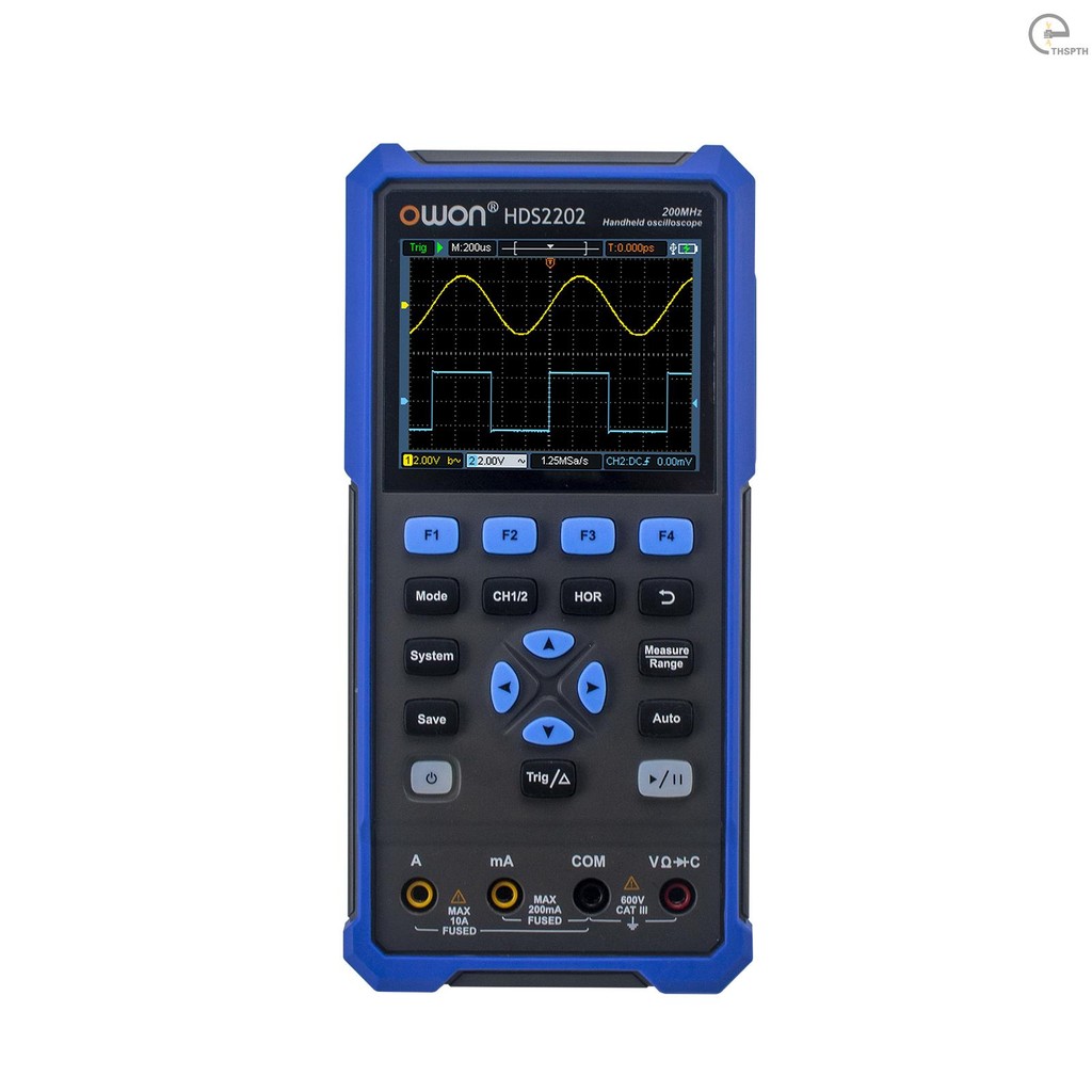 OWON HDS2202 มือถือดิจิตอล Oscilloscope มัลติมิเตอร์ 200MHz 1GSa/s Dual ช่อง Oscilloscope True RMS 2