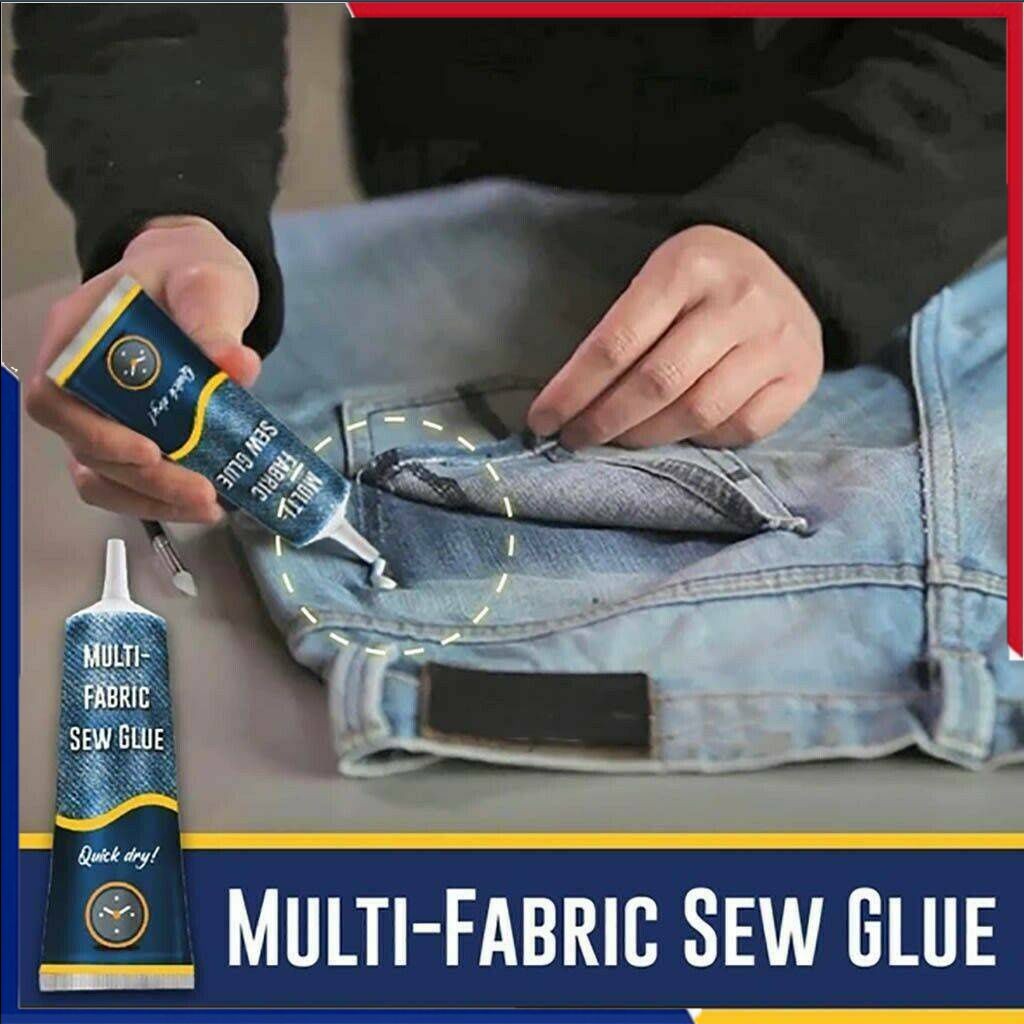 กาวน้ำสำหรับเย็บผ้า 50 มล. กาวเย็บผ้าแห้งเร็ว กาวอเนกประสงค์สำหรับซ่อมแซมผ้าเดนิม กันน้ำ