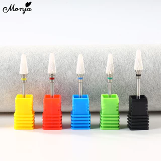 Monja หัวเจียรเซรามิคไฟฟ้า แบบเปลี่ยน สําหรับตกแต่งเล็บ Ceramic no heat hurt sanding drill bit tool