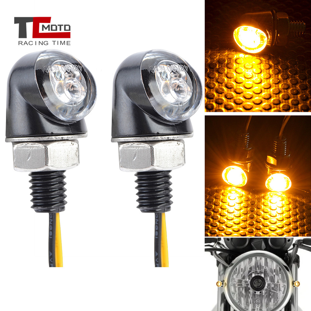 รถจักรยานยนต์ LED ไฟเลี้ยวไฟแสดงสถานะไฟกระพริบ Super Bright Amber Blinker สําหรับ Cafe Racer Bobber Chopper Custom Street