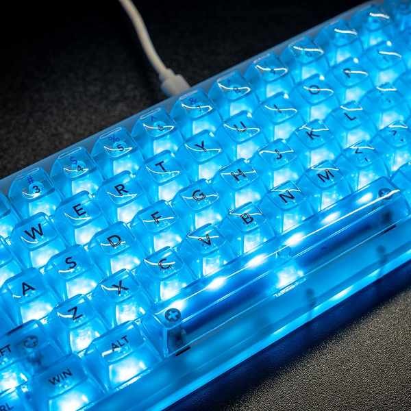คีย์แคปไทย คีย์แคป keycap OEM โปร่งใสหมอกโปร่งใส Keycap Glacier โปร่งใสสีดําสีเขียวสีชมพูเหมาะสําหรั