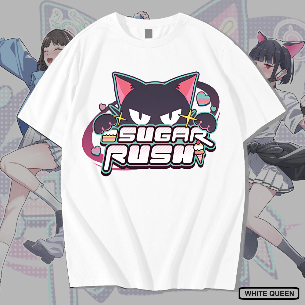 RUSH SUGAR BLUE ARCHIVE BAND T-SHIRT - MENS & WOMENS DISTRO T-SHIRT ANIME & GAME BLUE ARCHIVE BAND S