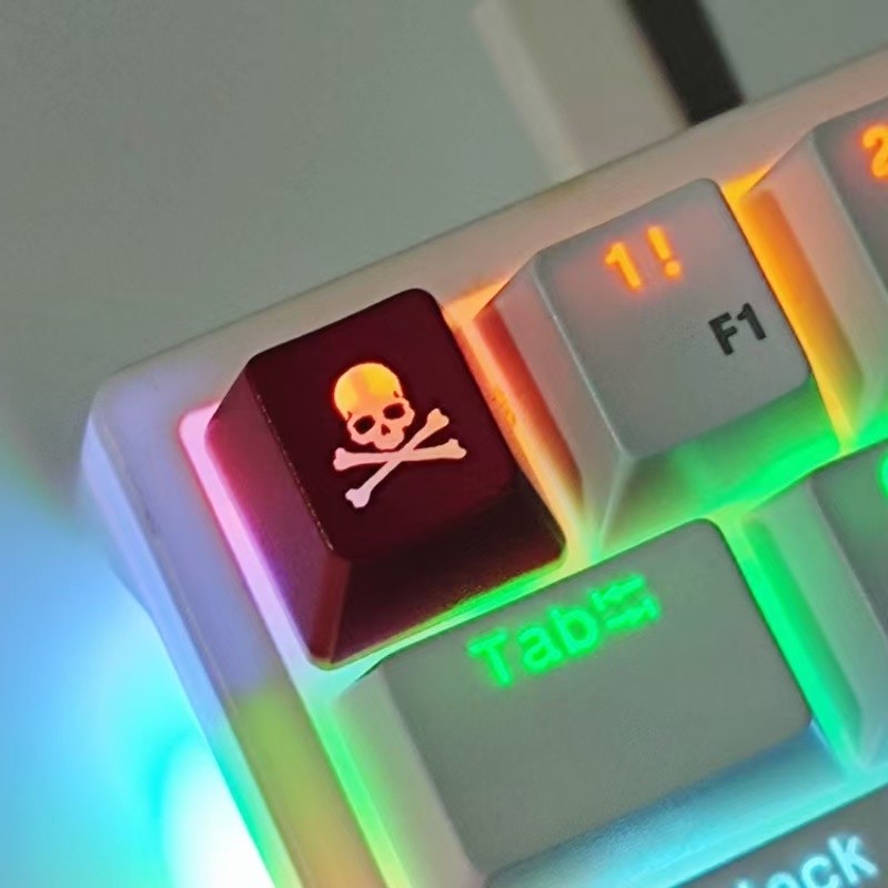 ปุ่มกดโปร่งแสง Skull คีย์บอร์ดเชิงกลเฉพาะ OEM R4 ปุ่มกด SFRW