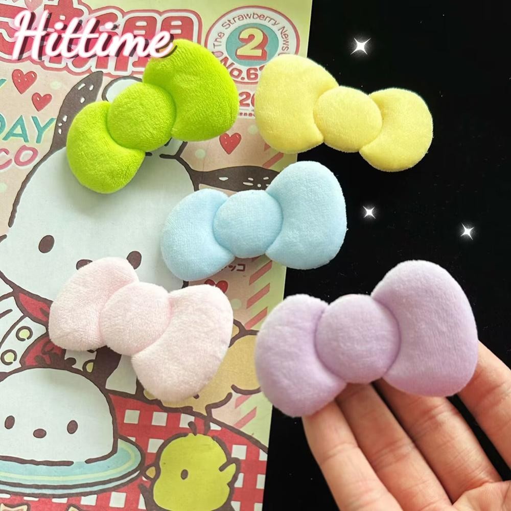 Hittime 5 สี Plush Bow กิ๊บติดผมน่ารักการ์ตูน Candy สี Hairpin Headwear หวานผมเครื่องประดับที่มีสีสันแฟชั่นอุปกรณ์เสริมผม H6Z3