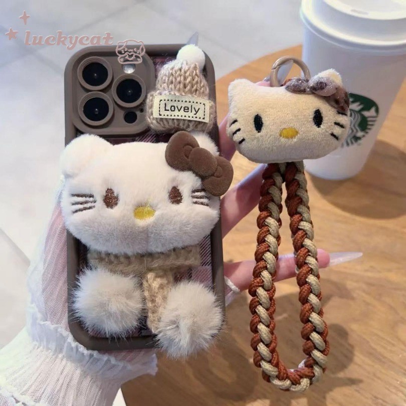 Iphone 16 15 14 13 12 11 Pro Max X Xr Xs Max 7 8 Plus SE2020 เคสโทรศัพท์การ์ตูน Teddy + Lanyard Soft Cover
