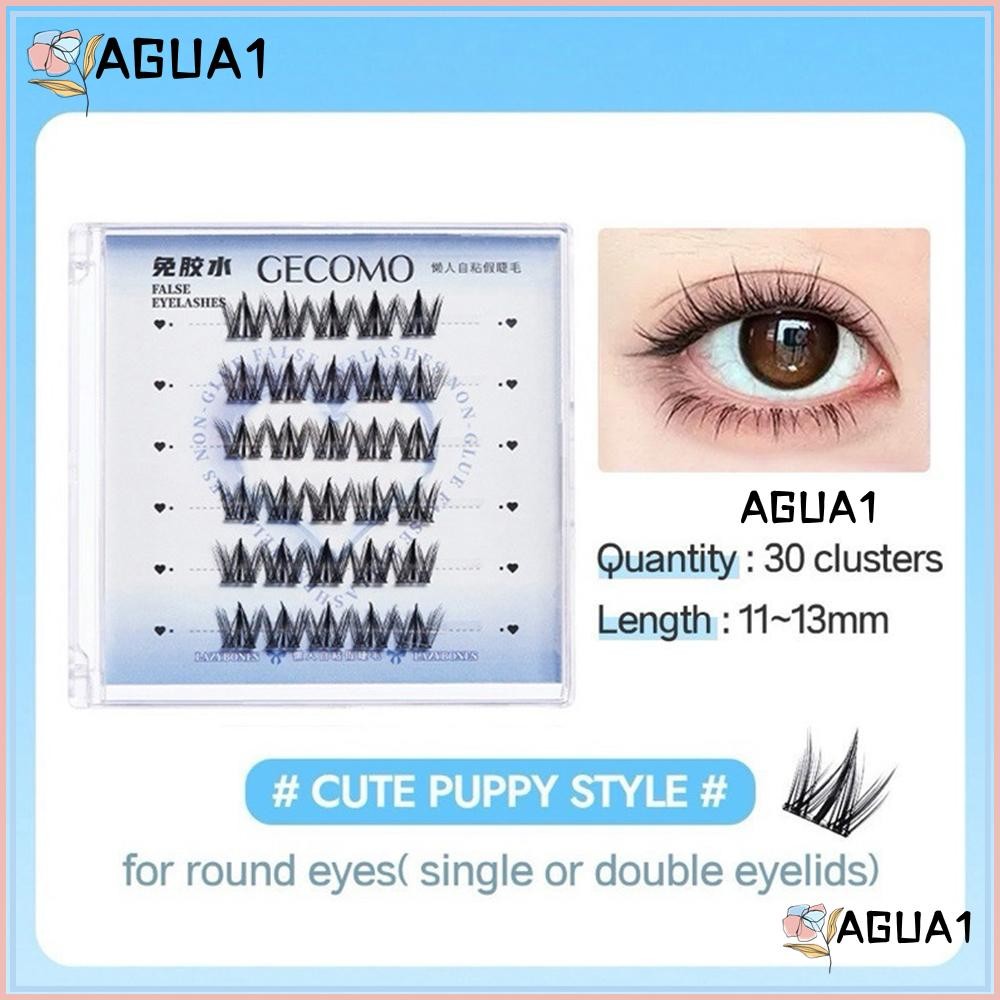 Agua1 Self Adhesive Cluster Lashes, กดบนไม่มีกาวต้องการ Segmented Eyelashes, สวยธรรมชาติดูสีดํานํากลับมาใช้ใหม่ขนตาผู้หญิงความงาม