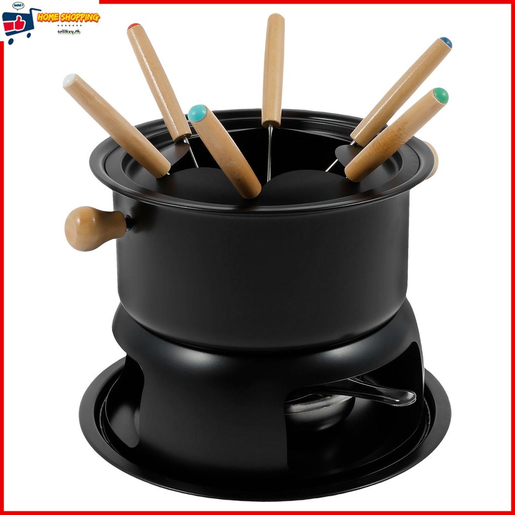 Fondue Melting Pot Kit สแตนเลสแม้เครื่องทําความร้อน Fondue Maker สําหรับละลายช็อกโกแลต SHOPTKC6221