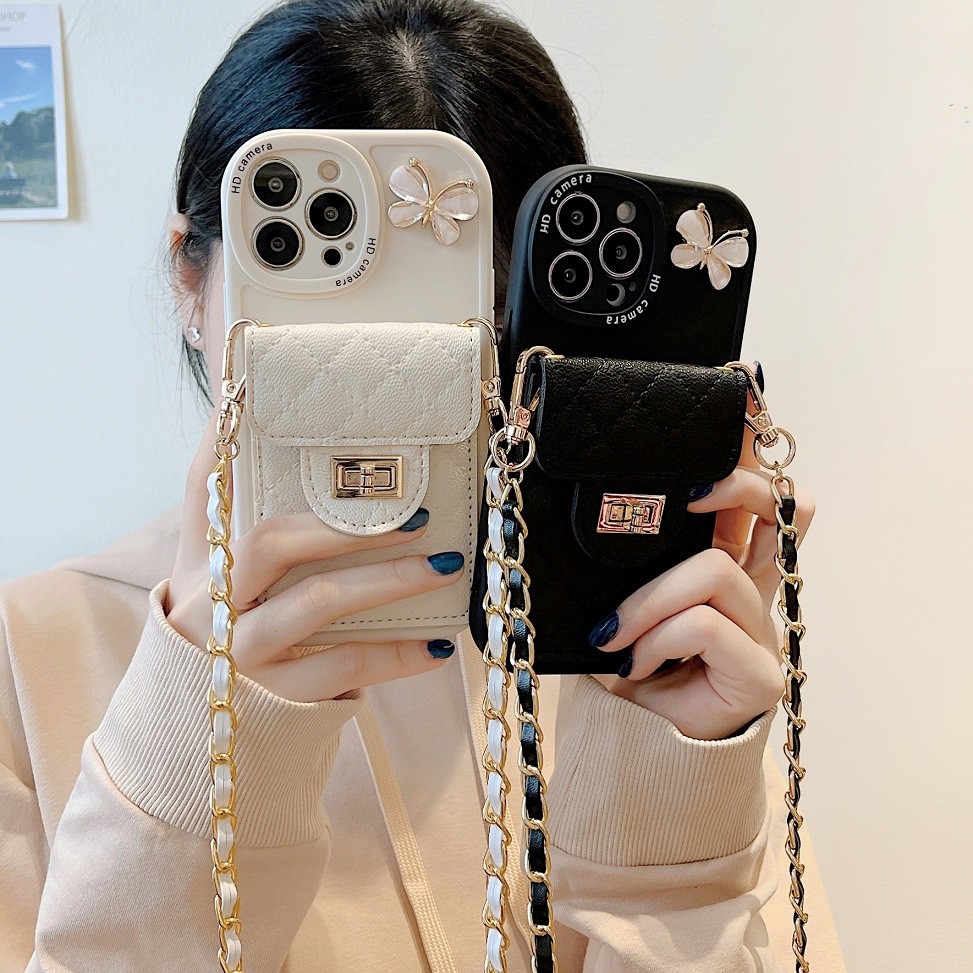 แฟชั่นซิลิโคนอ่อนนุ่มเคสโทรศัพท์สําหรับiphone 16Promax i13 15 Pro Max 12 14Pro 11 Promax XS Max 7 8plus 6p 6SPแขวนเชือกใส่การ์ดCrossbody Lanyardกระเป๋าสตางค์กระเป๋า