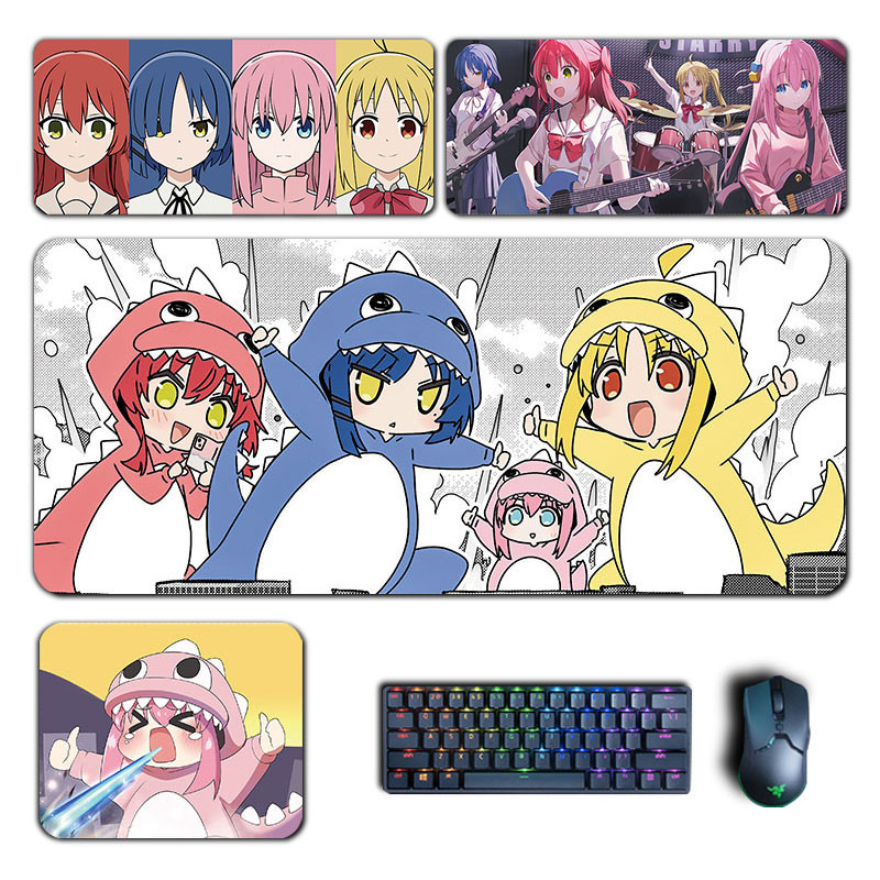 อะนิเมะ Bocchi The Rock Mouse Pad Gotou Hitori Ryou Nijika Ikuyo XXL แป้นพิมพ์คอมพิวเตอร์ Pad 90x40 ซม.มังงะอุปกรณ์เสริมโต๊ะ Mat
