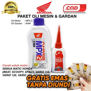 (GRATIS EMAS) PAKET OLI HONDA MPX 2 SEMUA MOTOR MATIC HONDA, BEAT, VARIO, SCOOPY, SPACY, BEAT POP, BEAT FI, SCOOPY FI