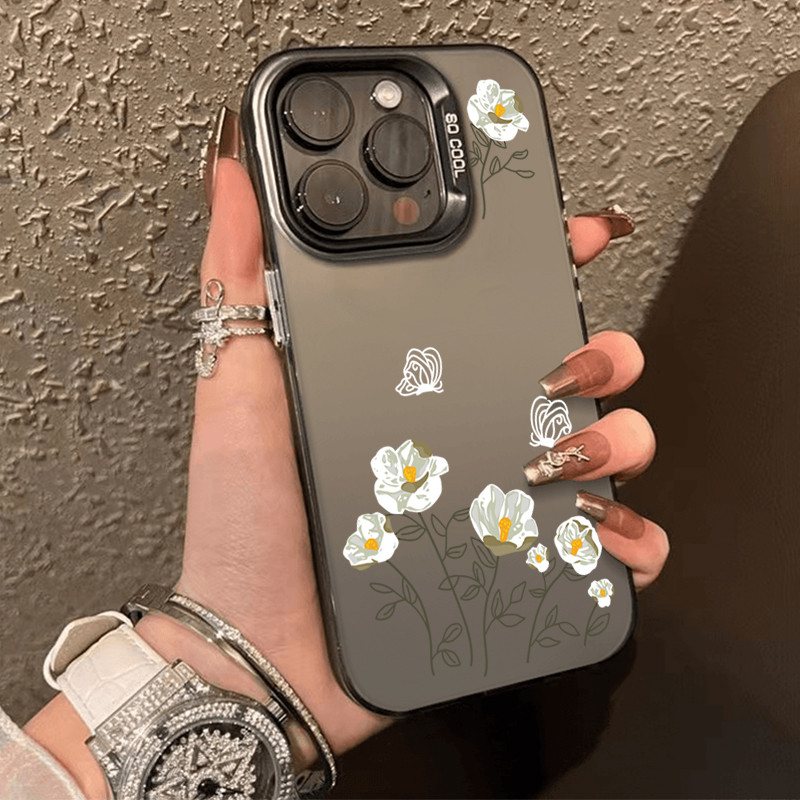 ดอกไม้สีขาวเล็กๆน้อยๆกรณีโทรศัพท์มือถือกันฝุ่น for iPhone 8 plus XS 7 XR 13 Pro 12 14 PLUS 16 11 PRO MAX