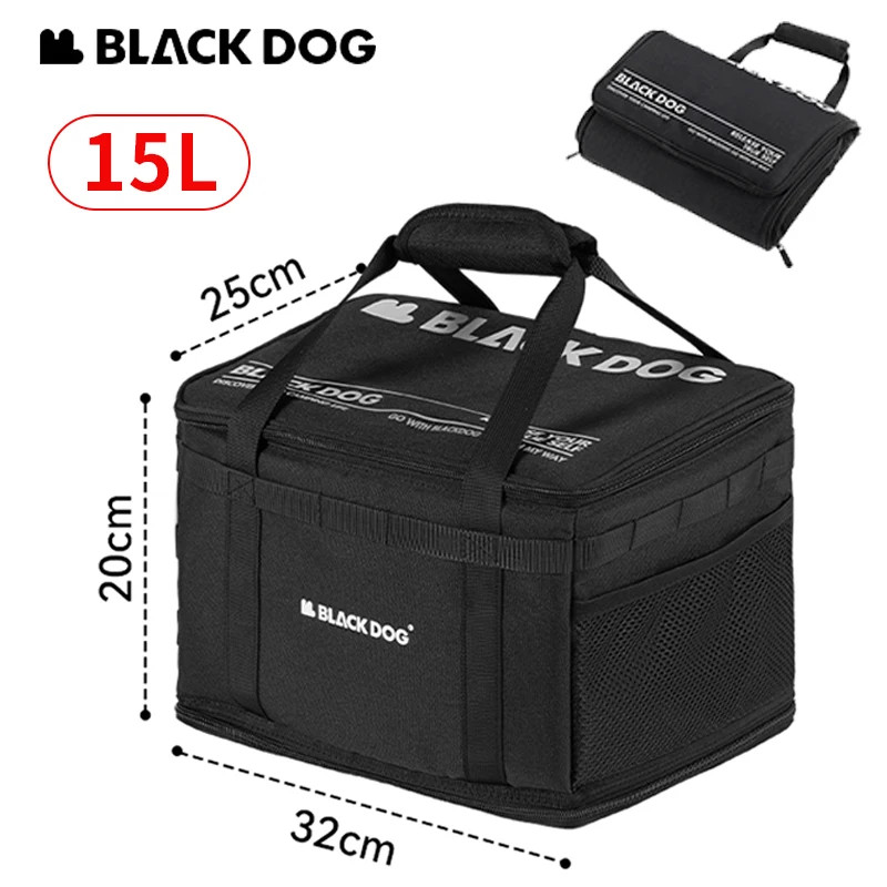 Naturehike Blackdog กระเป๋าเก็บของแบบพับได้ Multi-function Outdoor Camping กระเป๋าถือ 15L Ultralight กระเป๋าเดินทางอุปกรณ์จัดระเบียบ