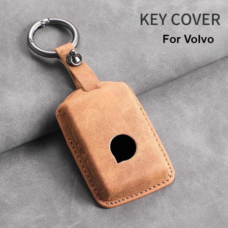 3 ปุ่มหนังกุญแจรถสําหรับ Volvo S60 S90 XC40 XC60 XC90 V60 V90 T6 T8 Auto Key Shell Protection Access