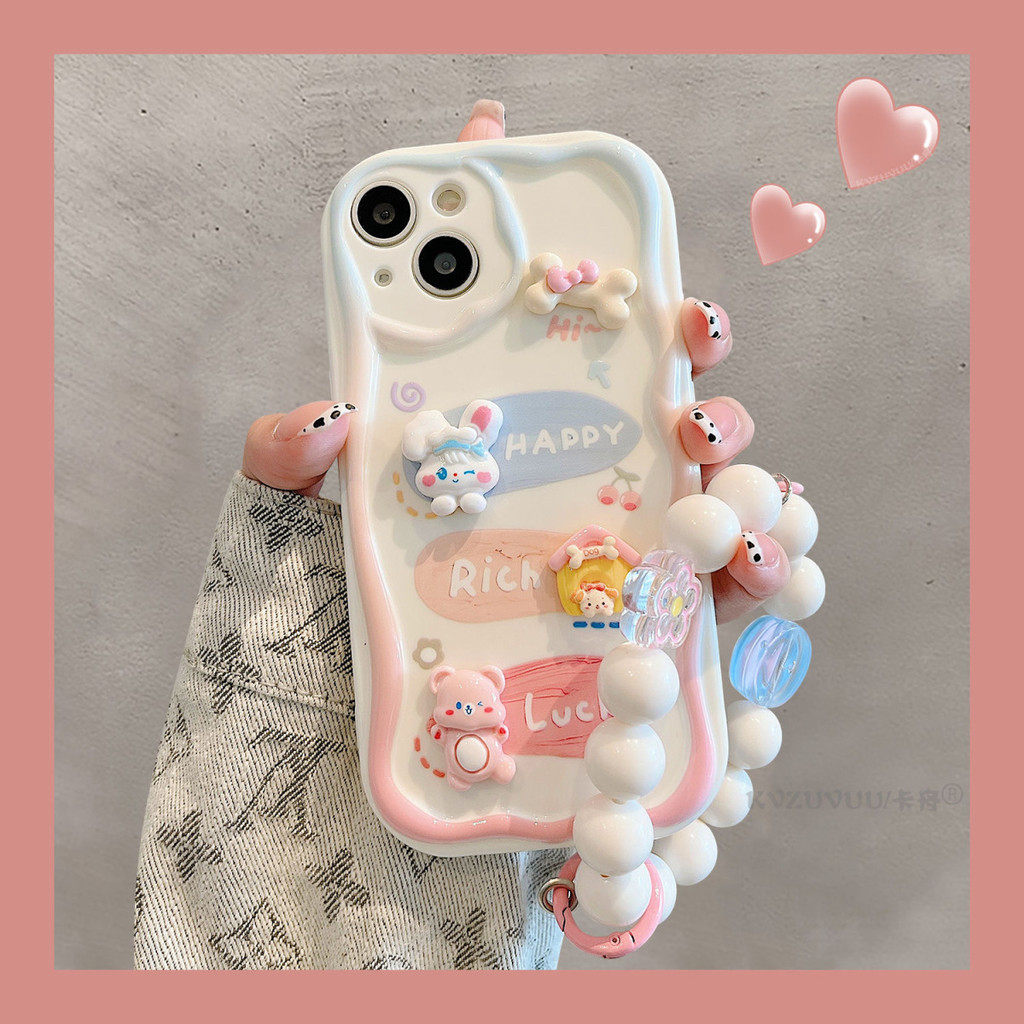 ตุ๊กตากระต่ายหมี iPhone15/14promax Apple 11/12/13 เคสโทรศัพท์ xr Anti-7p/7p8p Soft FBSR