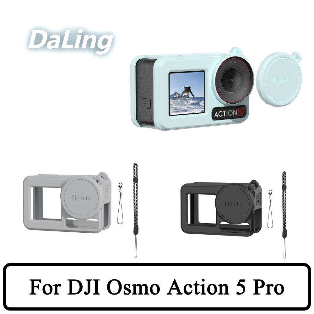กล้องกีฬาฝาครอบป้องกันสําหรับ DJI Osmo Action 5 Pro ฝาครอบซิลิโคนเลนส์กล้องกีฬา Anti Drop กรณีฝาครอบป้องกัน Osmo Action 5 Pro อุปกรณ์เสริม