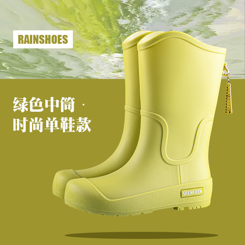 แฟชั่น รองเท้าบูทกันฝนผู้หญิงแบบท่อยาวสไตล์ใหม่, รองเท้ายางกันลื่นกันน้ํา, รองเท้าบูทสตรีทุกคู่