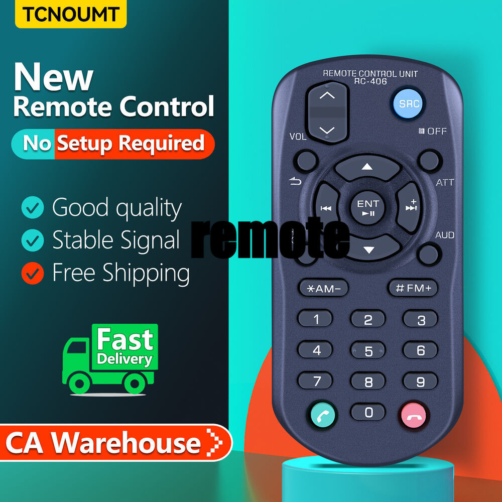 RC-406 รีโมทคอนโทรลสําหรับ Kenwood Receiver KMM-X704 KDC-X304 KDC-BT378U