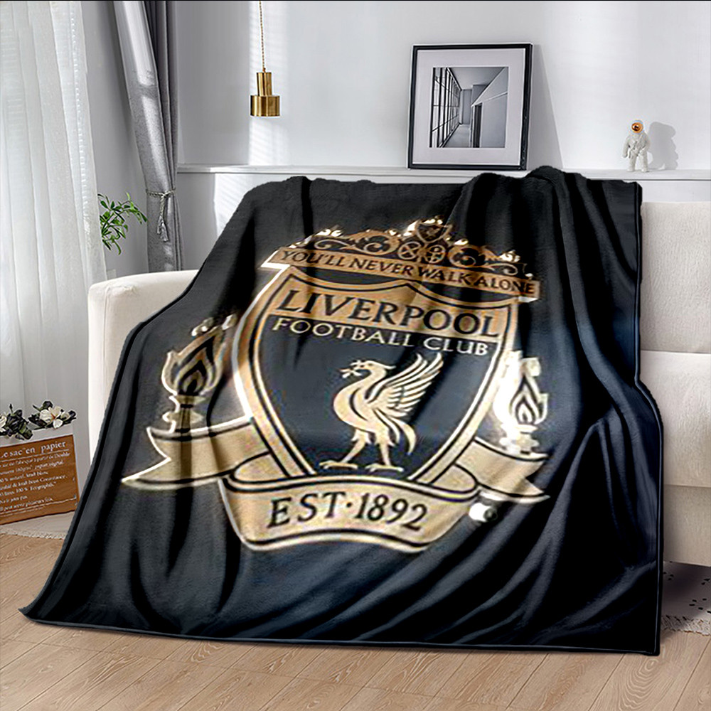 ผ้าห่มลิเวอร์พูล 3 มิติ ผ้าห่มขนแกะพร้อมตราฟุตบอลผ้าห่มเดินทางที่อบอุ่นนุ่มของขวัญสําหรับผู้ชายวัยรุ่นชาย - รูปที่ 2
