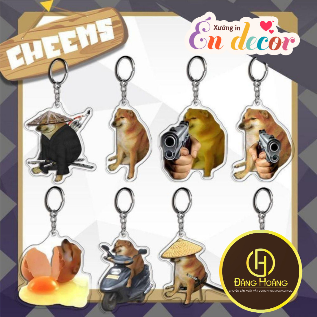 พวงกุญแจ Cheems Meme พวงกุญแจสุนัข-DH