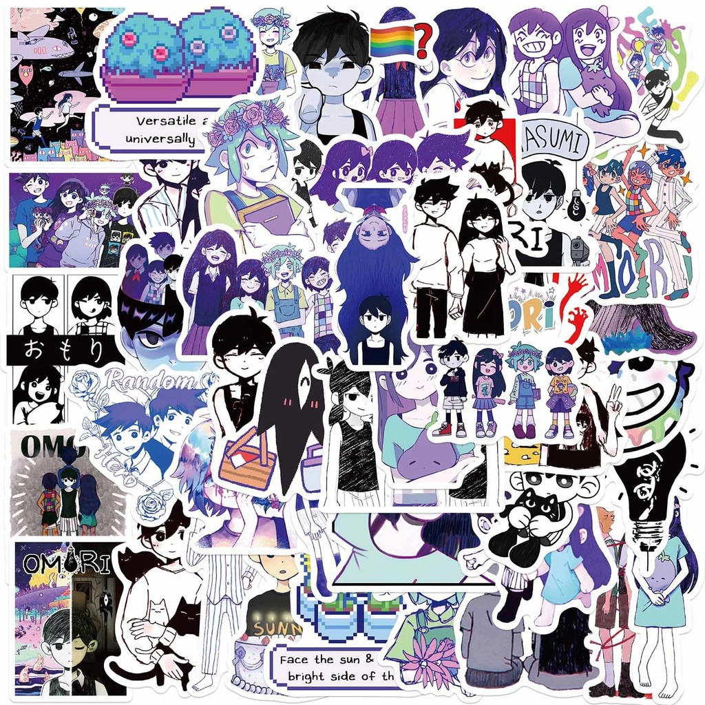 🍀50แผ่นอิสระพิกเซล Omori สติกเกอร์กราฟฟิตีเกม DIY กันน้ำ