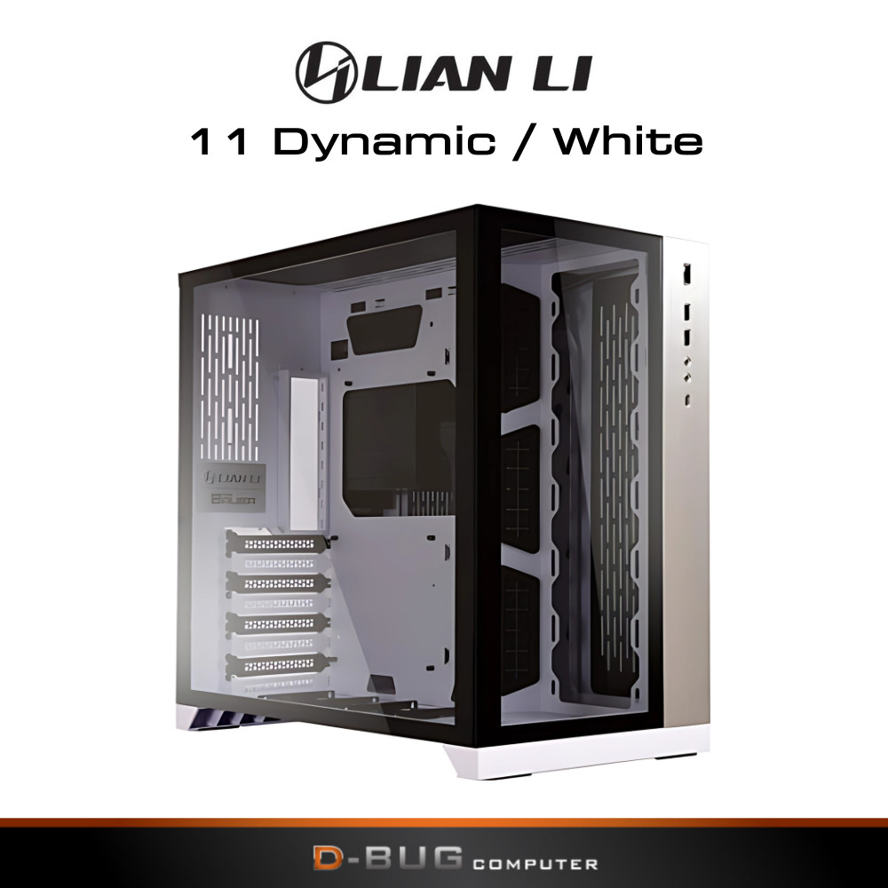 Lian Li O11 Dynamic Mid Tower Case fits E-ATX with Tempered Glass White (PC-O11DW)