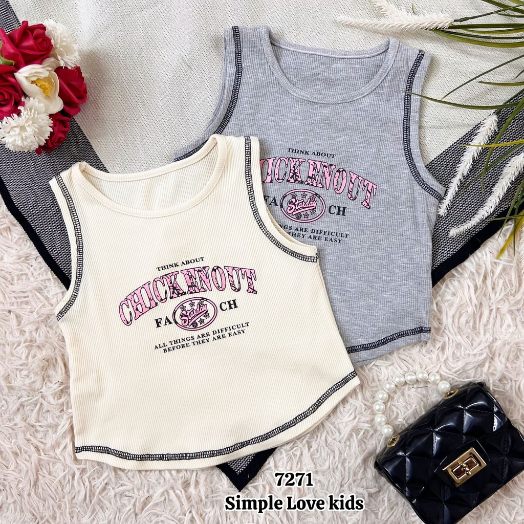 [Simple Love Kids] เสื้อยืดแขนกุดเด็กผู้หญิง 7271