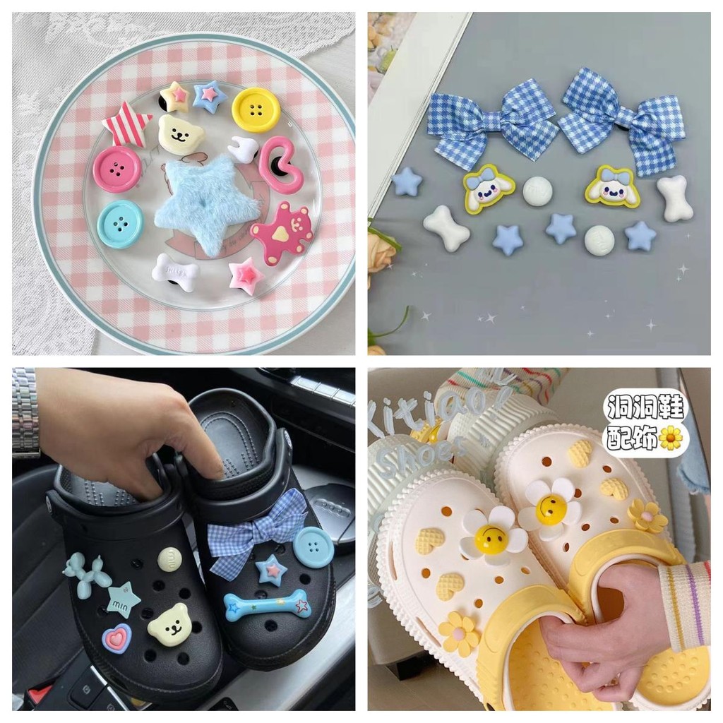 การ์ตูน Jibbtz ชุดหัวเข็มขัดตกแต่ง Clogs DIY Charms อุปกรณ์เสริม Fit รองเท้าแตะสําหรับของขวัญผู้หญิง
