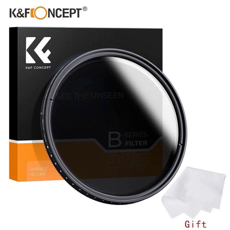 K&F Concept ND2-ND400 Fader Variable ND Filter 37/43/49/52/55/58/67/77/82mm Adjustable Neutral Densi