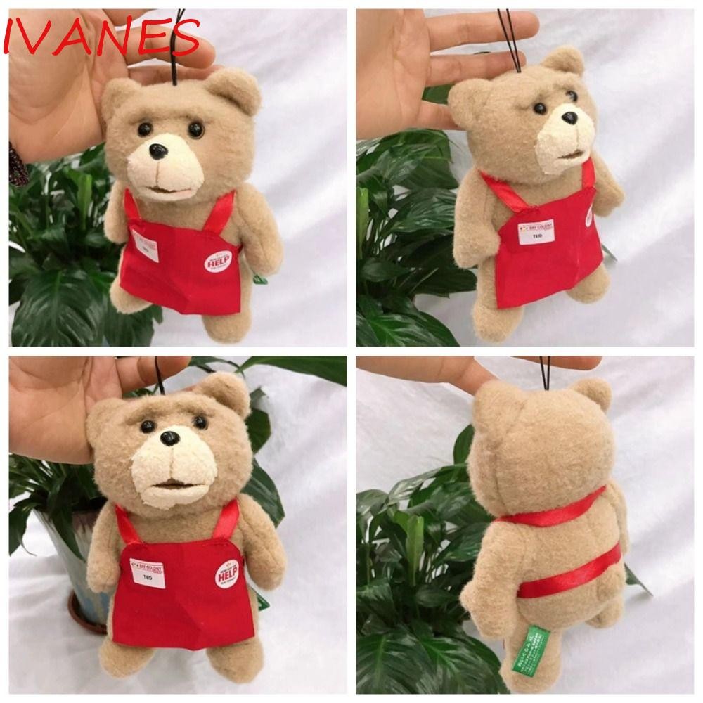 Ivanes TED ตุ๊กตาหมี, ตุ๊กตานุ่มผ้ากันเปื้อนสไตล์ตุ๊กตาหมีตุ๊กตาตุ๊กตา, กระเป๋าของขวัญคริสต์มาสจี้พว