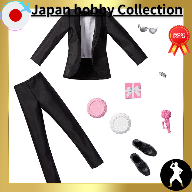 Mattel - Barbie Ken Fashion 2-Pack, Groom Outfit for Ken Doll with Tuxedo, Shoes, Watch, Gift, Weddi