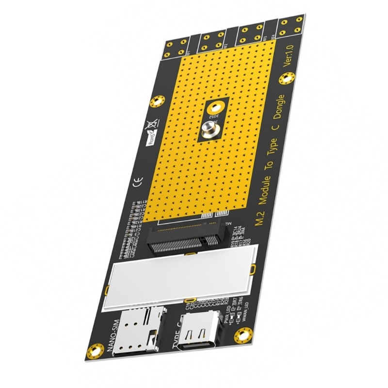 BTM M 2 B Key NGFF โมดูลสล็อตอะแดปเตอร์ Type C พร้อมช่องใส่การ์ดสําหรับ RM500Q RM500U GM800 SIM8200 