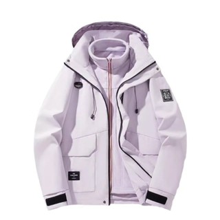 [สินค้าคงคลัง] แจ็คเก็ตแจ็คเก็ตผู้หญิงสามในหนึ่งกันลมและกันน…