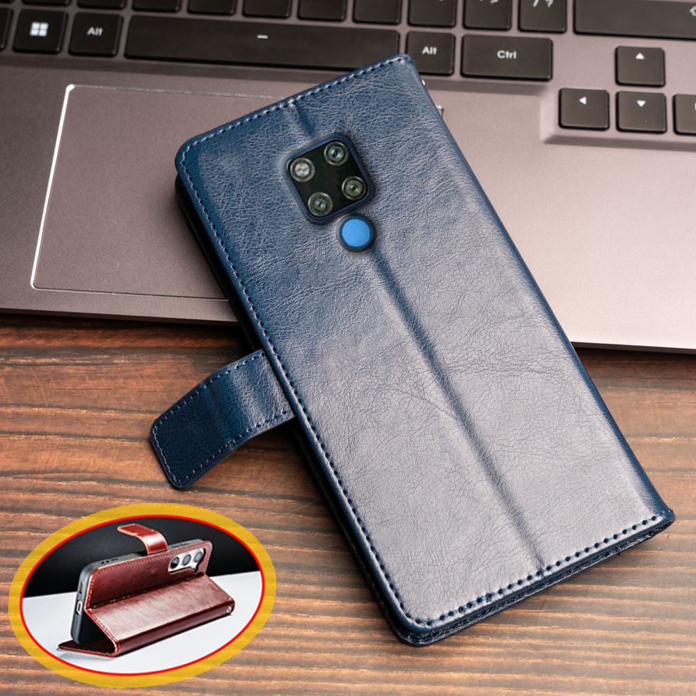 Huawei Mate 20 X 20X 7.2 นิ้ว EVR-L29 AL00 TL00 Vintage Classic Leather Wallet Folio Case Flip Notebook Style Cover with Magnetic Closed Kickstand Card Slots