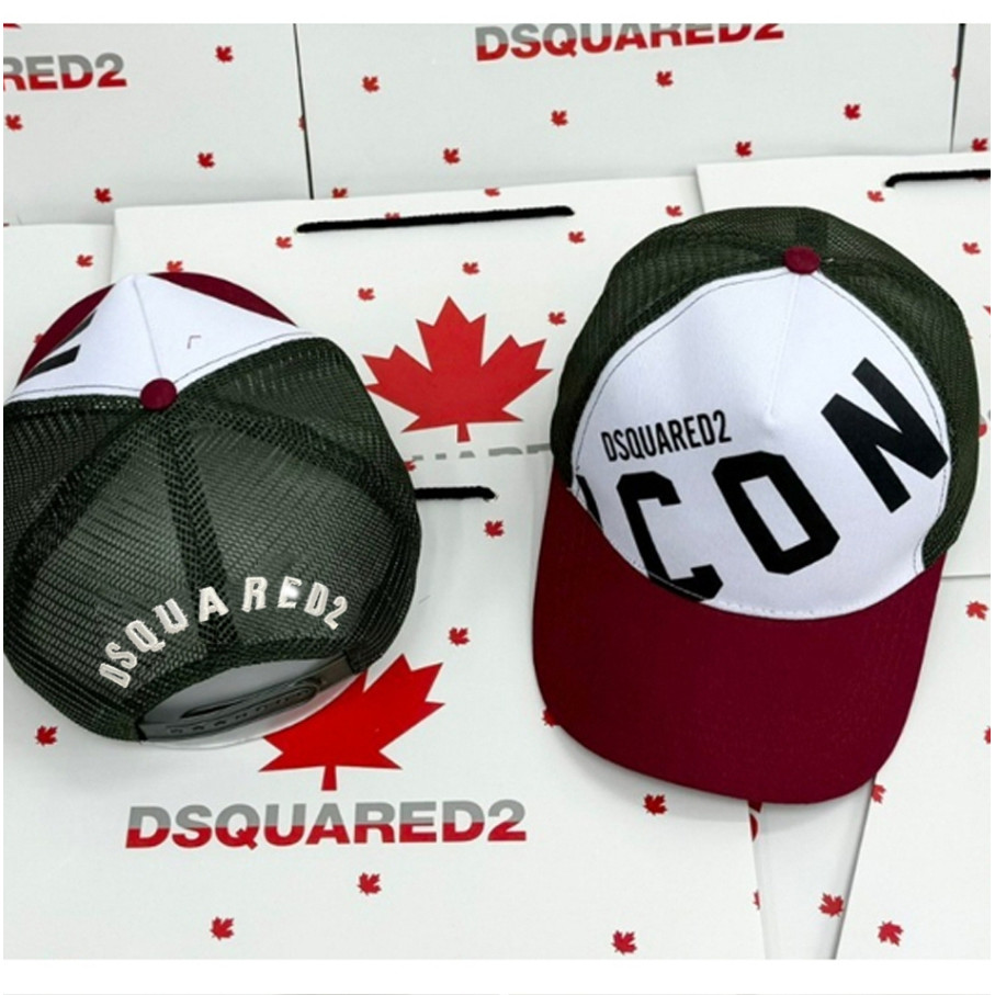DSQUARED2 หมวกตาข่ายปุ่มแฟชั่นสําหรับบุรุษและสตรี, หมวกตาข่าย Dsquared2 พร้อมการผสมสี MU234