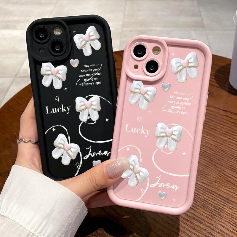 เหมาะสำหรับ VIVO V29 Pro V27 V25 5G V25e S17 S17t T1x 4G U10 U3x กรณีโทรศัพท์ใหม่เคส 3D Stereo Bow T