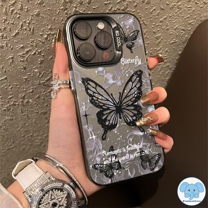 การ์ตูนน่ารัก ผีเสื้อ เข้ากันได้เคสไอโฟน 16 11 13 15 12 14 Pro Max XR X XS Max 16 7 8 15 14 Plus SE 2020 TPU นุ่มเคส