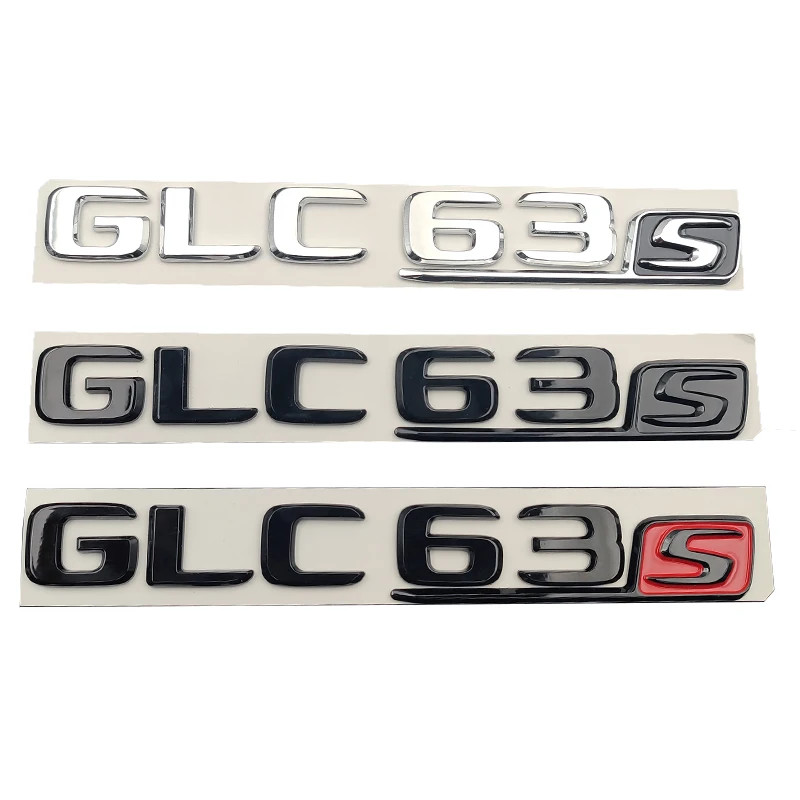 สัญลักษณ์ตัวอักษรสติกเกอร์รถ Trunk Badge Decal สําหรับ Mercedes Benz GLC 63S AMG GLC 63S อุปกรณ์เสริ