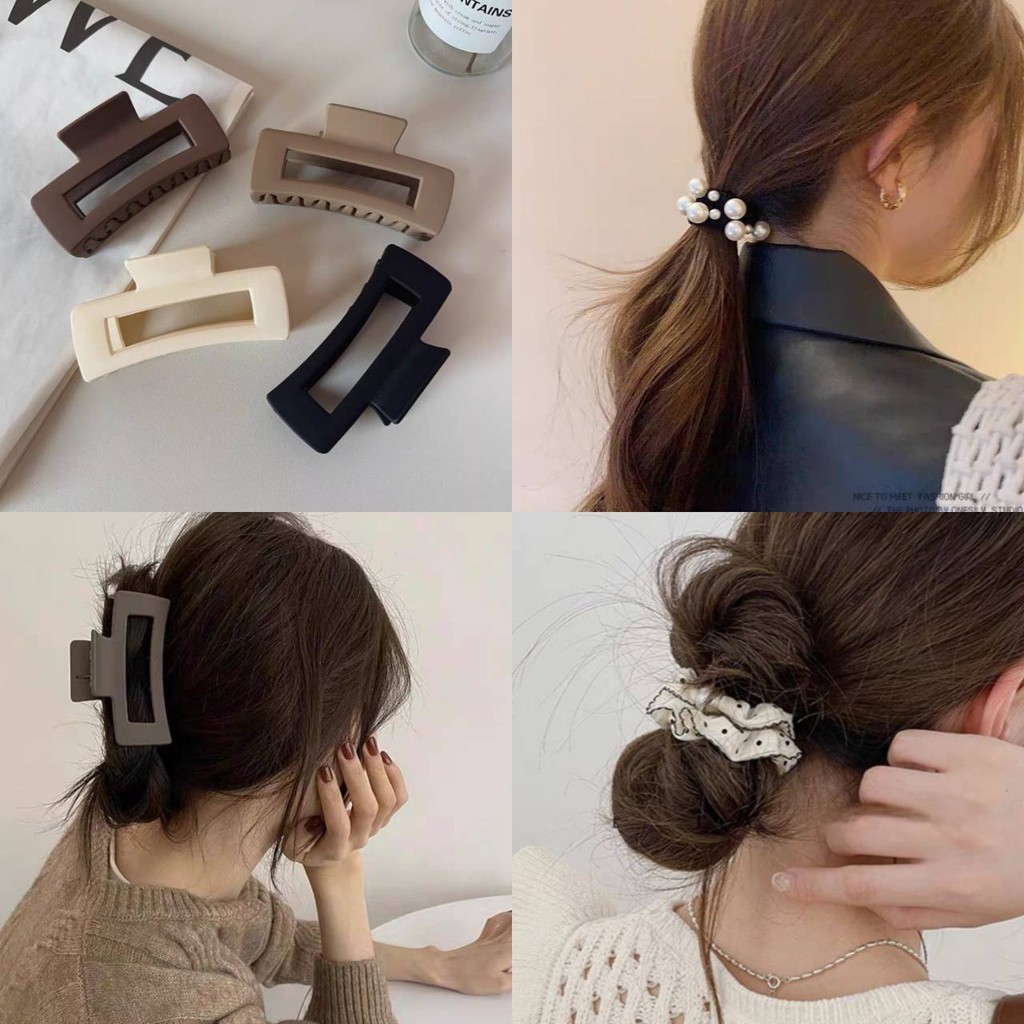 Pudding ~พร้อมส่ง~ " TM-9/TM-10/TM-11/TM-12" กิ๊ฟ หนังยาง มินิมอล สีพื้นสไตล์เกาหลี