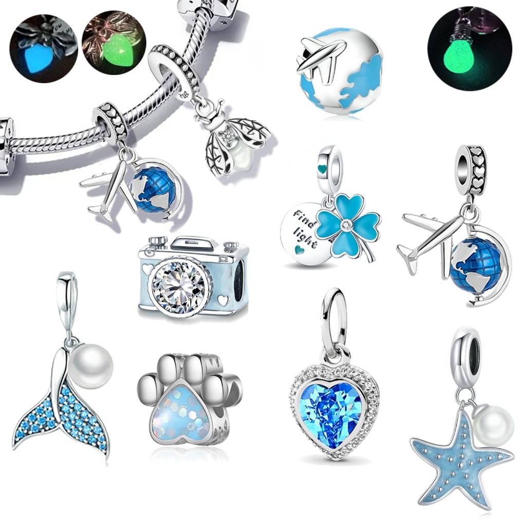 สร้อยข้อมือเงิน 925 ลูกปัดสีฟ้า ซีรีย์Ocean Amulet
