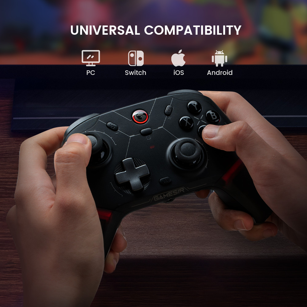 คอนโทรลเลอร์ไร้สาย Gamesir Cyclone 2 พร้อมตัวควบคุมเอฟเฟกต์ Hall สําหรับสวิตช์ไอน้ํา PC ios Andrioid ฐานเสริม