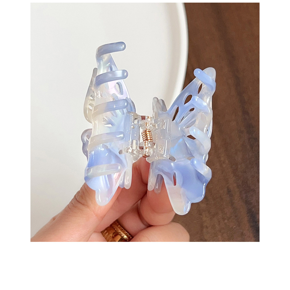 กิ๊บติดผมสุภาพสตรี กิ๊บติดผมผีเสื้อคู่กลวงความรู้สึกคลิปฉลามเครื่องประดับผม - รูปที่ 7