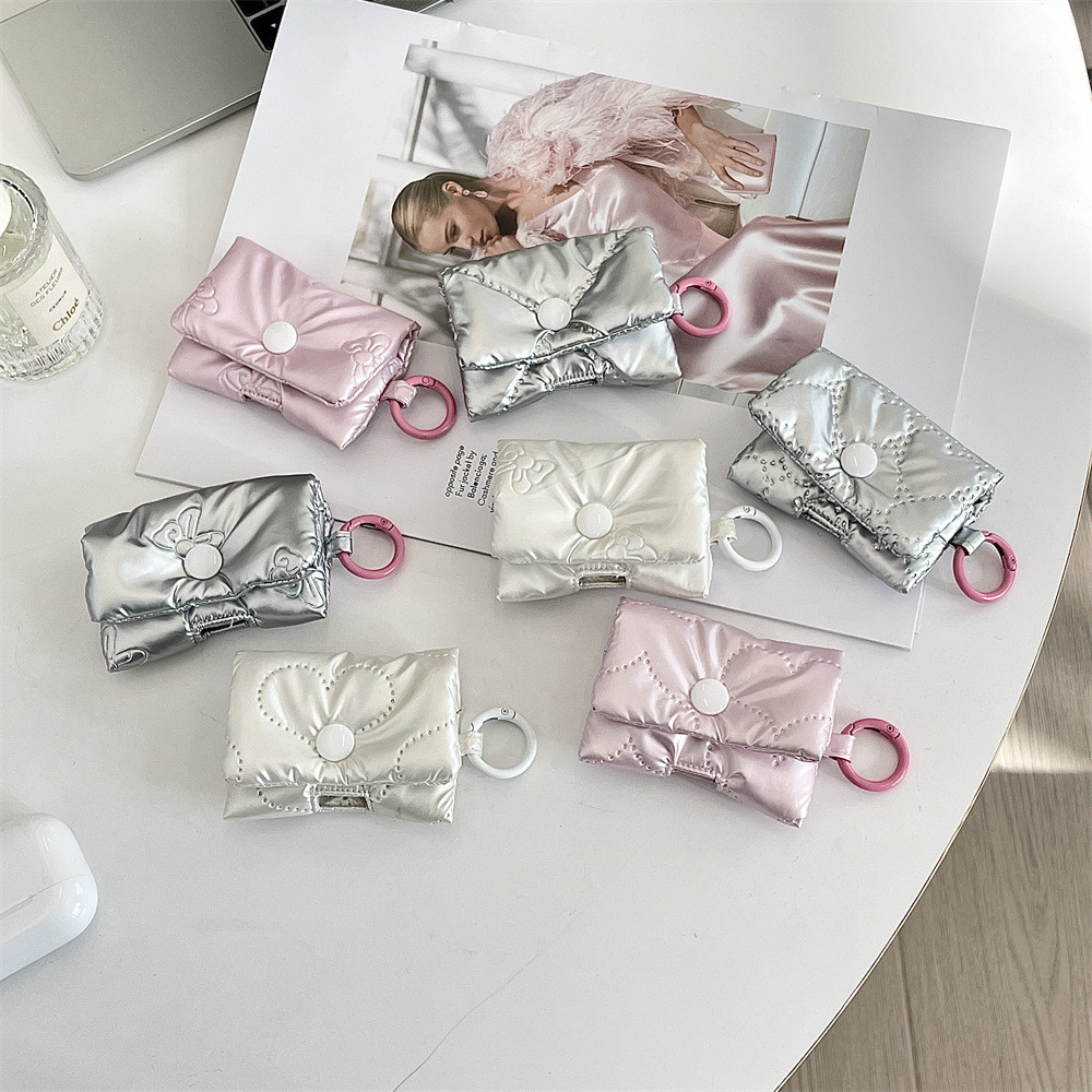 สไตล์ใหม่ กุทัณฑ์ ผ้านวมผ้าฝ้ายเคสป้องกันหูฟังแบบพกพาที่เก็บหูฟังกระเป๋าใบเล็กแฟชั่นหูฟังเคสป้องกัน