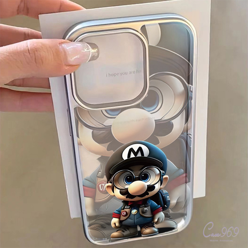 การ์ตูนผีมาริโอ้แผ่นโลหะ เคสไอโฟน IPhone 11 16 13 15 12 14 Pro Max 7Plus 15 8 16 7 Plus XR X XS Max SE 2020